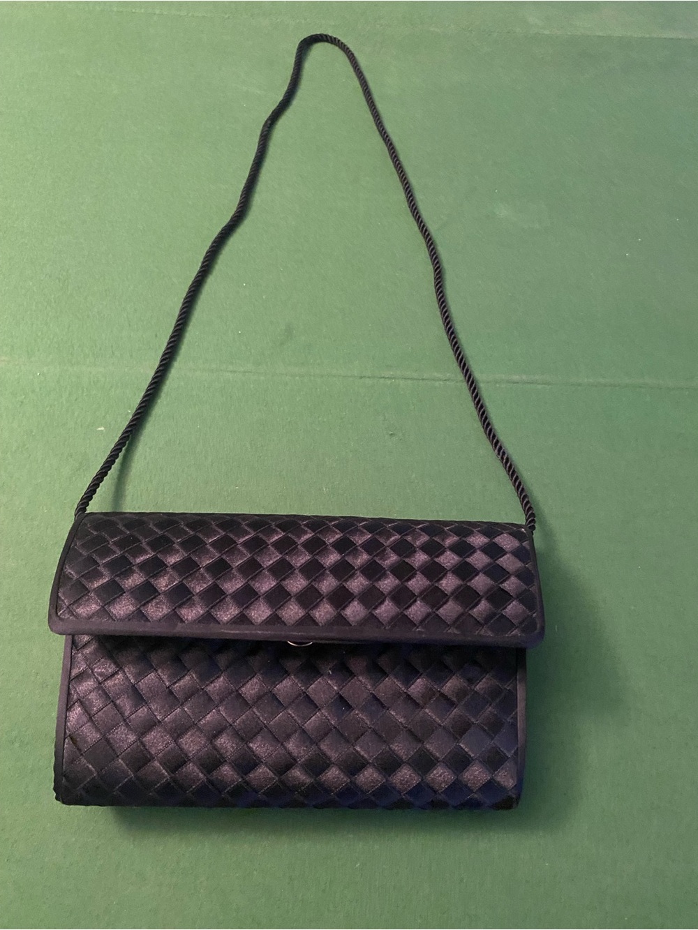 Whiting & Davis Black Woven Clutch Shoulder Bag